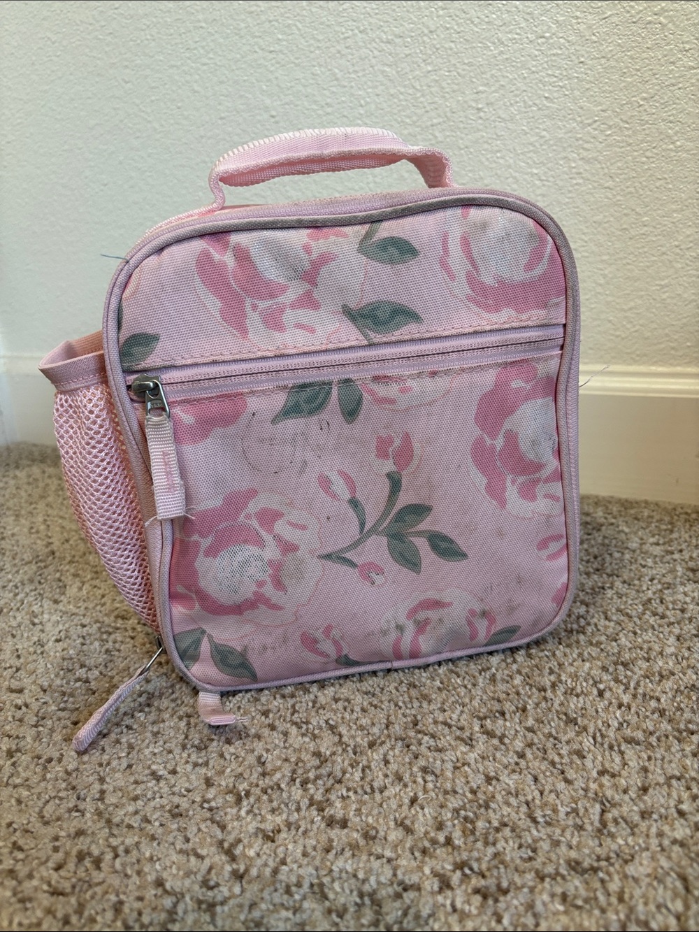 Pottery Barn Insulated Pink Floral Zip Up Lunch Box | school |  girly | basics